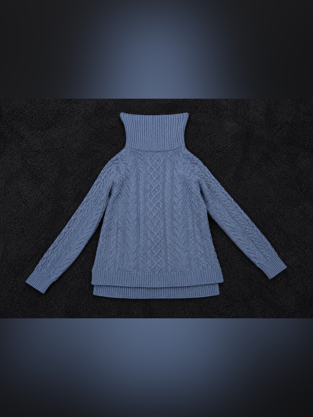 Ralph Lauren Blue Cable-Knit Turtleneck Sweater